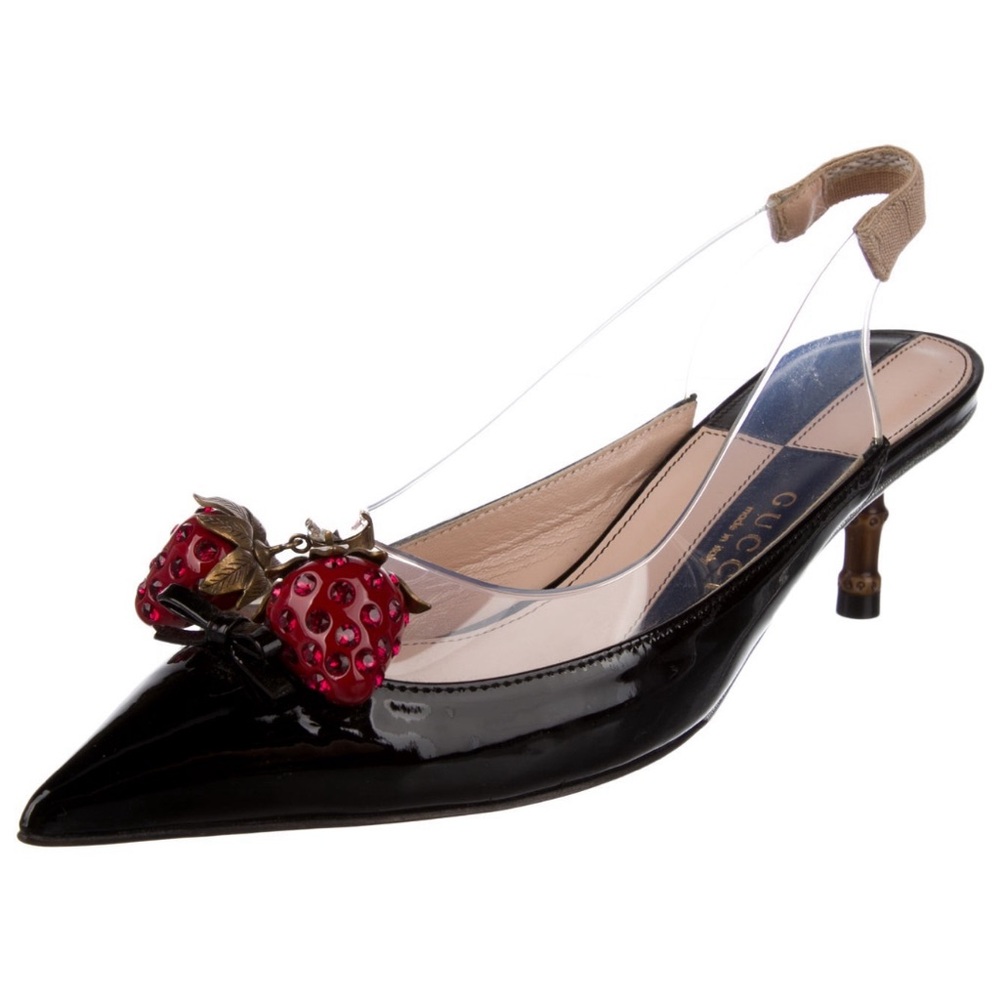 Gucci strawberry kitten heels